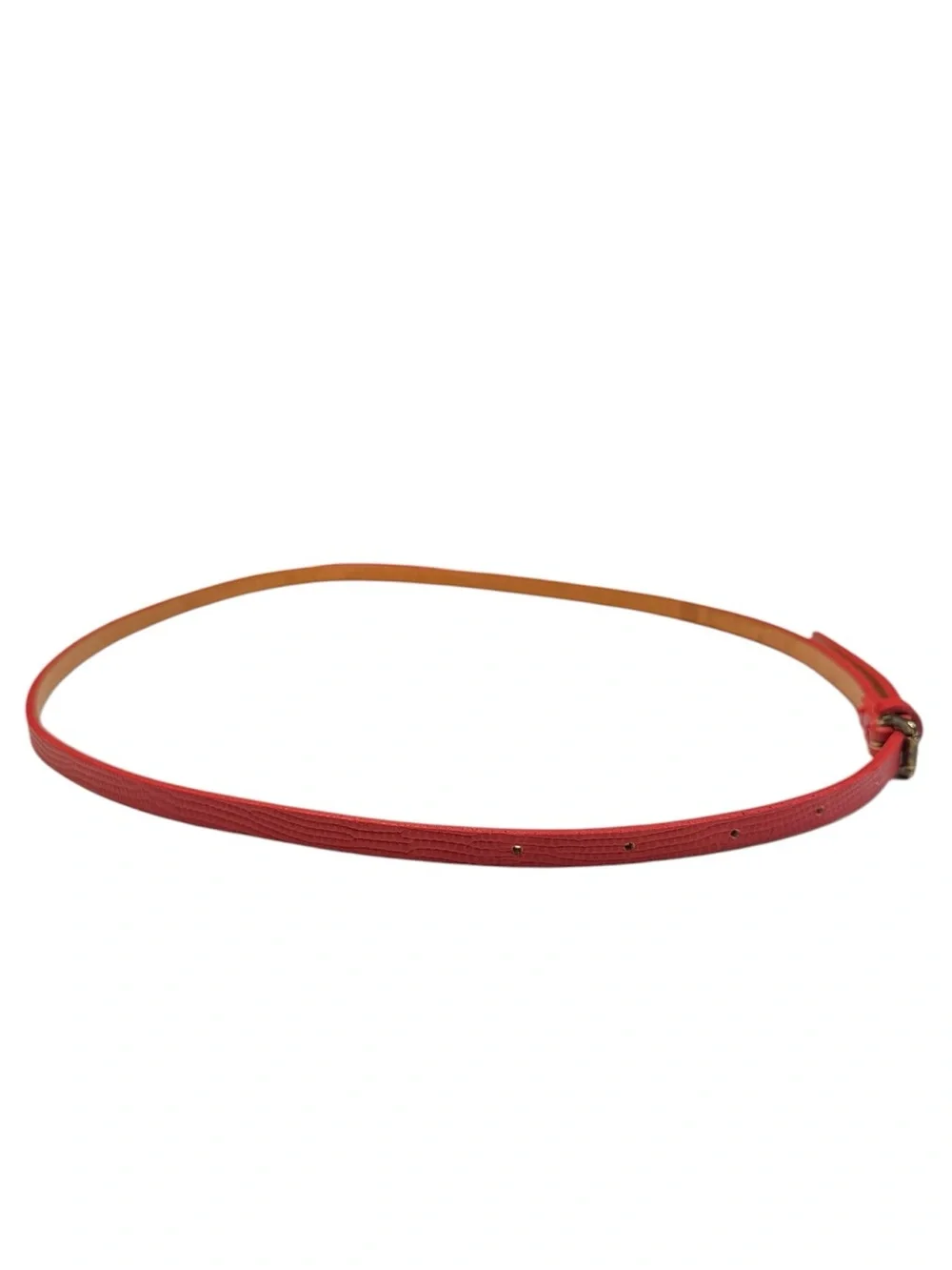 Vintage GAP Red Embossed Cow Leather Extra Skinny Belt USA Women's Size S
